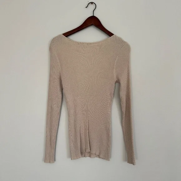 RW&Co Tan Rib Knit Top - Picture 3 of 5